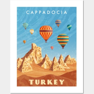 Turkey, Cappadocia - Retro travel minimalistic poster Posters and Art